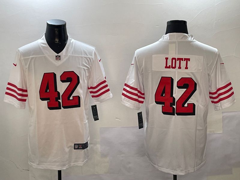 Men San Francisco 49ers #42 Lott White Throwback 2024 Nike Limited NFL Jersey style 0104->san francisco 49ers->NFL Jersey